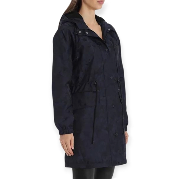 Avec Les Filles Outerwear Fall Navy Hooded Streetwear Office City Jacket Coat - Picture 3 of 15